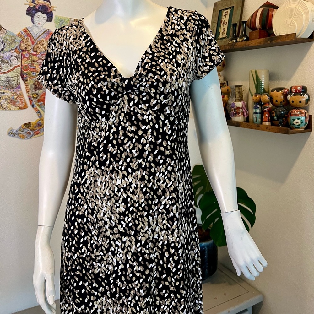 Apostrophe Black and White Patterned Dress Sz M